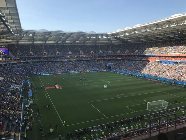 Rostov-on-Don, Rusya-20 Haziran 2018: Rostov Arena Stadyumu genel görünümünü, Rostov-on-Don oyun başlamak üzere olduğu gibi maç Uruguay - Suudi Arabistan