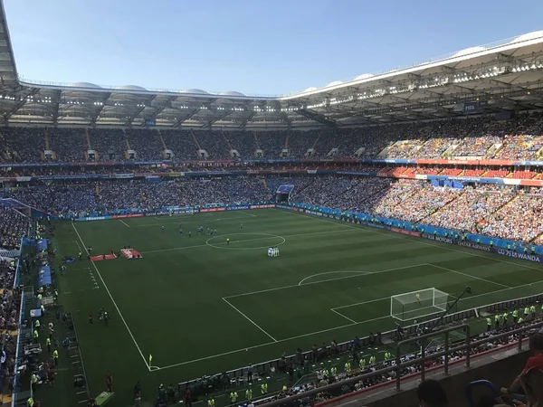 Rostov-on-Don, Rusya-20 Haziran 2018: Rostov Arena Stadyumu genel görünümünü, Rostov-on-Don oyun başlamak üzere olduğu gibi maç Uruguay - Suudi Arabistan