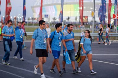 Uruguay taraftarları maç Uruguay - Suudi Arabistan