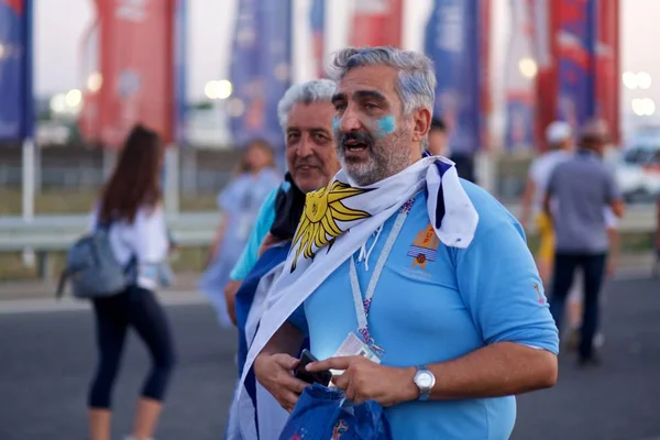 Rusya, Rostov-on-Don-20 Haziran 2018: Uruguay taraftarları maç Uruguay - Suudi Arabistan. Rusya'nın Dünya Kupası 2018