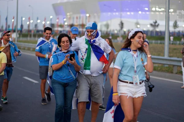 Neşeli hayranları Uruguay maç Uruguay - Suudi Arabistan