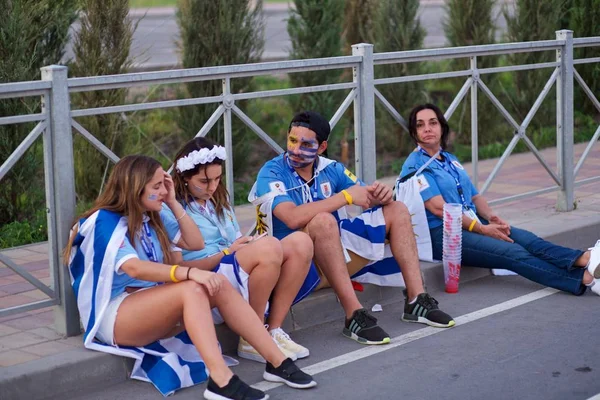 Uruguay fans efter matchen Uruguay - Saudiarabien — Stockfoto
