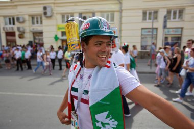 Rusya, Rostov-on-Don-23 Haziran 2018: Güney Kore - Meksika maçtan Meksika fanlar. Rusya'nın Dünya Kupası 2018