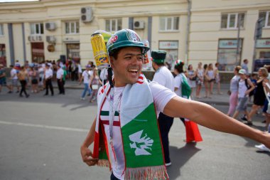 Rusya, Rostov-on-Don-23 Haziran 2018: Güney Kore - Meksika maçtan Meksika fanlar. Rusya'nın Dünya Kupası 2018