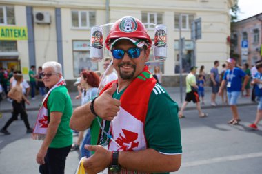 Rusya, Rostov-on-Don-23 Haziran 2018: Güney Kore - Meksika maçtan Meksika fanlar. Rusya'nın Dünya Kupası 2018