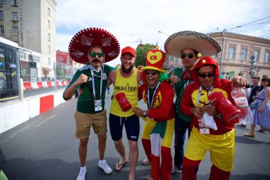 Rusya, Rostov-on-Don-23 Haziran 2018: Güney Kore - Meksika maçtan Meksika fanlar. Rusya'nın Dünya Kupası 2018