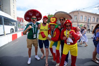 Rusya, Rostov-on-Don-23 Haziran 2018: Güney Kore - Meksika maçtan Meksika fanlar. Rusya'nın Dünya Kupası 2018