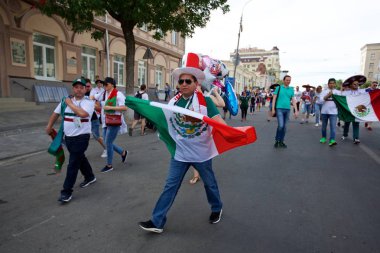 Rusya, Rostov-on-Don-23 Haziran 2018: Güney Kore - Meksika maçtan Meksika fanlar. Rusya'nın Dünya Kupası 2018