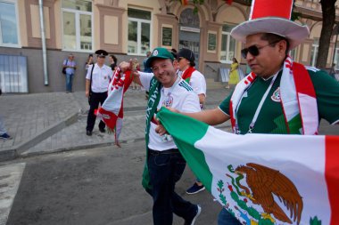 Rusya, Rostov-on-Don-23 Haziran 2018: Güney Kore - Meksika maçtan Meksika fanlar. Rusya'nın Dünya Kupası 2018