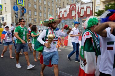 Rusya, Rostov-on-Don-23 Haziran 2018: Güney Kore - Meksika maçtan Meksika fanlar. Rusya'nın Dünya Kupası 2018