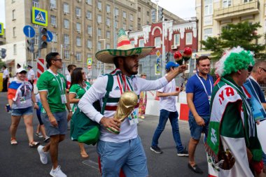 Rusya, Rostov-on-Don-23 Haziran 2018: Güney Kore - Meksika maçtan Meksika fanlar. Rusya'nın Dünya Kupası 2018