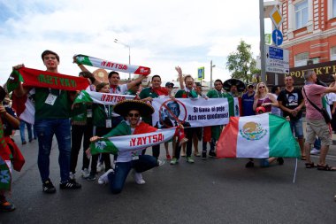 Rusya, Rostov-on-Don-23 Haziran 2018: Güney Kore - Meksika maçtan Meksika fanlar. Rusya'nın Dünya Kupası 2018