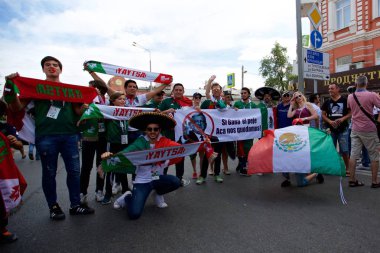 Rusya, Rostov-on-Don-23 Haziran 2018: Güney Kore - Meksika maçtan Meksika fanlar. Rusya'nın Dünya Kupası 2018