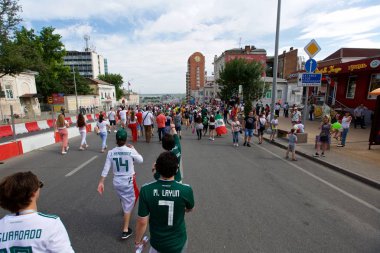 Rusya, Rostov-on-Don-23 Haziran 2018: Güney Kore - Meksika maçtan Meksika fanlar. Rusya'nın Dünya Kupası 2018