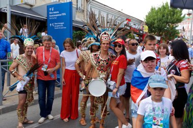 Rusya, Rostov-on-Don-23 Haziran 2018: Güney Kore - Meksika maçtan Meksika fanlar. Rusya'nın Dünya Kupası 2018