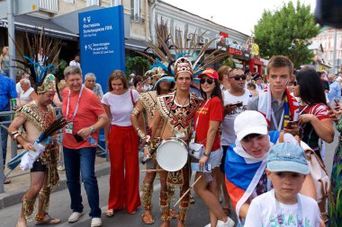 Rusya, Rostov-on-Don-23 Haziran 2018: Güney Kore - Meksika maçtan Meksika fanlar. Rusya'nın Dünya Kupası 2018