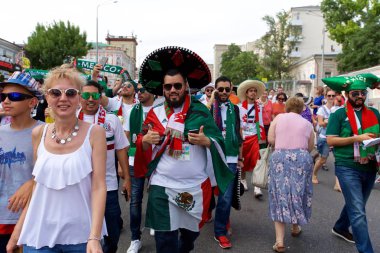 Rusya, Rostov-on-Don-23 Haziran 2018: Güney Kore - Meksika maçtan Meksika fanlar. Rusya'nın Dünya Kupası 2018