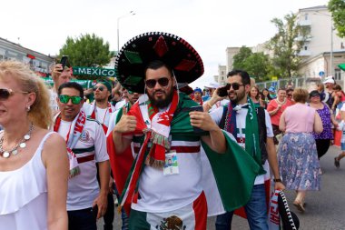 Rusya, Rostov-on-Don-23 Haziran 2018: Güney Kore - Meksika maçtan Meksika fanlar. Rusya'nın Dünya Kupası 2018