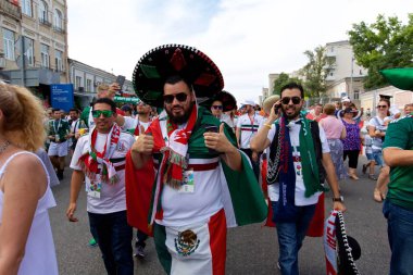Rusya, Rostov-on-Don-23 Haziran 2018: Güney Kore - Meksika maçtan Meksika fanlar. Rusya'nın Dünya Kupası 2018