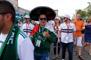Rusya, Rostov-on-Don-23 Haziran 2018: Güney Kore - Meksika maçtan Meksika fanlar. Rusya'nın Dünya Kupası 2018