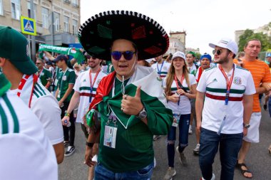 Rusya, Rostov-on-Don-23 Haziran 2018: Güney Kore - Meksika maçtan Meksika fanlar. Rusya'nın Dünya Kupası 2018