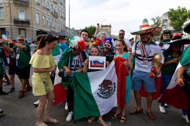 Rusya, Rostov-on-Don-23 Haziran 2018: Güney Kore - Meksika maçtan Meksika fanlar. Rusya'nın Dünya Kupası 2018
