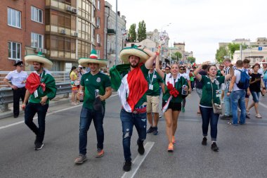 Rusya, Rostov-on-Don-23 Haziran 2018: Güney Kore - Meksika maçtan Meksika fanlar. Rusya'nın Dünya Kupası 2018