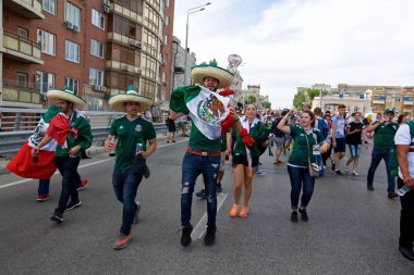 Rusya, Rostov-on-Don-23 Haziran 2018: Güney Kore - Meksika maçtan Meksika fanlar. Rusya'nın Dünya Kupası 2018