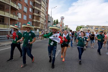 Rusya, Rostov-on-Don-23 Haziran 2018: Güney Kore - Meksika maçtan Meksika fanlar. Rusya'nın Dünya Kupası 2018