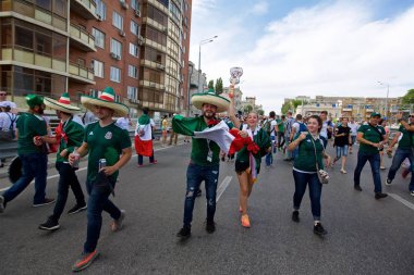 Rusya, Rostov-on-Don-23 Haziran 2018: Güney Kore - Meksika maçtan Meksika fanlar. Rusya'nın Dünya Kupası 2018