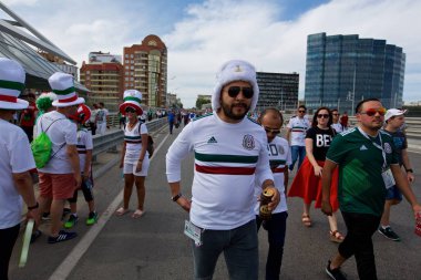 Rusya, Rostov-on-Don-23 Haziran 2018: Güney Kore - Meksika maçtan Meksika fanlar. Rusya'nın Dünya Kupası 2018