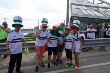 Rusya, Rostov-on-Don-23 Haziran 2018: Güney Kore - Meksika maçtan Meksika fanlar. Rusya'nın Dünya Kupası 2018