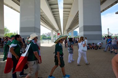 Rusya, Rostov-on-Don-23 Haziran 2018: Güney Kore - Meksika maçtan Meksika fanlar. Rusya'nın Dünya Kupası 2018