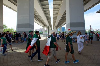 Rusya, Rostov-on-Don-23 Haziran 2018: Güney Kore - Meksika maçtan Meksika fanlar. Rusya'nın Dünya Kupası 2018