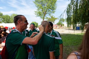 Rusya, Rostov-on-Don-23 Haziran 2018: Güney Kore - Meksika maçtan Meksika fanlar. Rusya'nın Dünya Kupası 2018