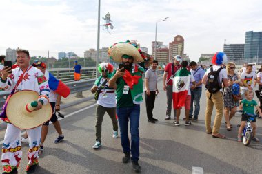 Rusya, Rostov-on-Don-23 Haziran 2018: Güney Kore - Meksika maçtan Meksika fanlar. Rusya'nın Dünya Kupası 2018