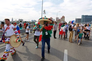 Rusya, Rostov-on-Don-23 Haziran 2018: Güney Kore - Meksika maçtan Meksika fanlar. Rusya'nın Dünya Kupası 2018