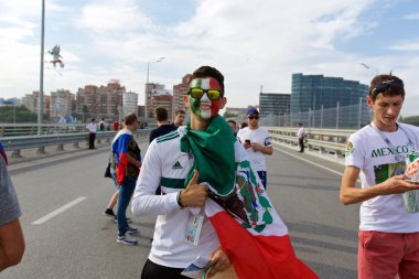 Rusya, Rostov-on-Don-23 Haziran 2018: Güney Kore - Meksika maçtan Meksika fanlar. Rusya'nın Dünya Kupası 2018