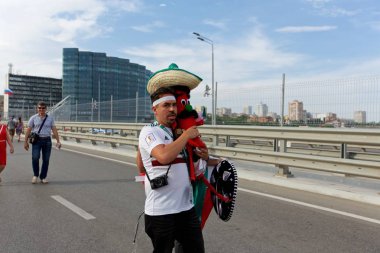 Rusya, Rostov-on-Don-23 Haziran 2018: Güney Kore - Meksika maçtan Meksika fanlar. Rusya'nın Dünya Kupası 2018