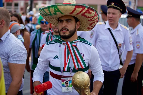 Rusya, Rostov-on-Don-23 Haziran 2018: Güney Kore - Meksika maçtan Meksika fanlar. Rusya'nın Dünya Kupası 2018