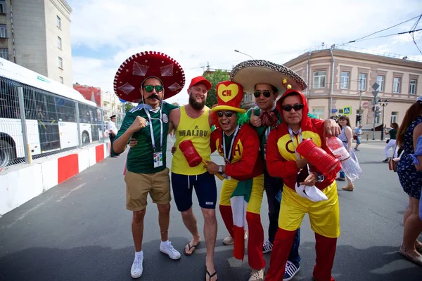 Rosja Rostów Nad Donem Czerwca 2018 Meksykańskie Kibiców Przed Meczem — Zdjęcie stockowe