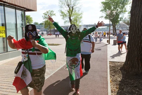 Rusya, Rostov-on-Don-23 Haziran 2018: Güney Kore - Meksika maçtan Meksika fanlar. Rusya'nın Dünya Kupası 2018