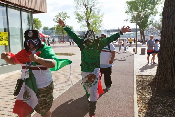 Rusya, Rostov-on-Don-23 Haziran 2018: Güney Kore - Meksika maçtan Meksika fanlar. Rusya'nın Dünya Kupası 2018