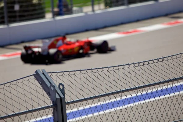 Sochi Rússia Abril 2017 Sebastian Vettel Scuderia Ferrari Equipe Corrida — Fotografia de Stock