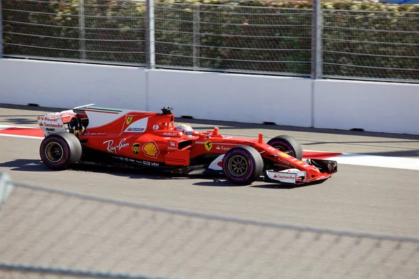 Sochi Rússia Abril 2017 Sebastian Vettel Scuderia Ferrari Equipe Corrida — Fotografia de Stock