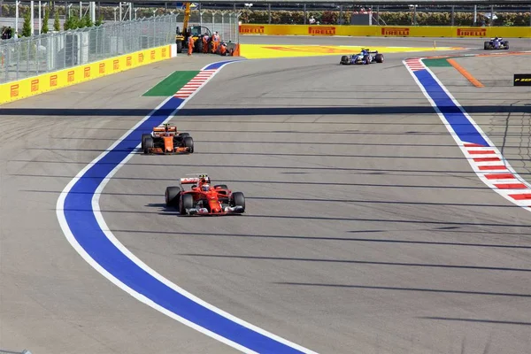 Sochi Ryssland April 2017 Kimi Räikkönen Scuderia Ferrari Team Racing — Stockfoto