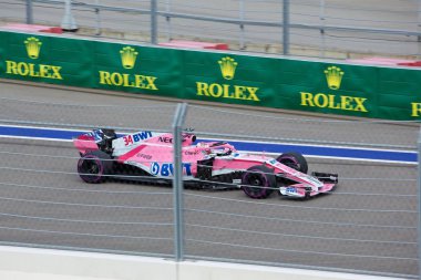 Soçi, Rusya - 28 Eylül 2018: Nicholas Latîfî Formula bir Rus Grand Prix, Sochi Autodrom Racing noktası kuvvet Hindistan F1 Team ücretsiz uygulama.