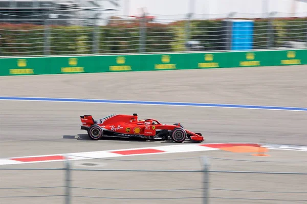 Sotchi Russie Septembre 2018 Sebastian Vettel Scuderia Ferrari Team Racing — Photo