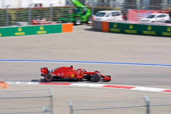 Sotchi Russie Septembre 2018 Sebastian Vettel Scuderia Ferrari Team Racing — Photo