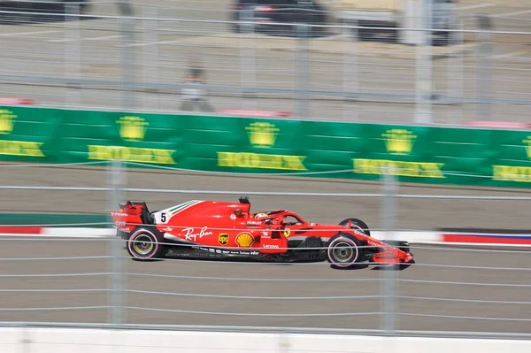 Sochi Rusia Septiembre 2018 Sebastian Vettel Scuderia Ferrari Compite Carrera —  Fotos de Stock